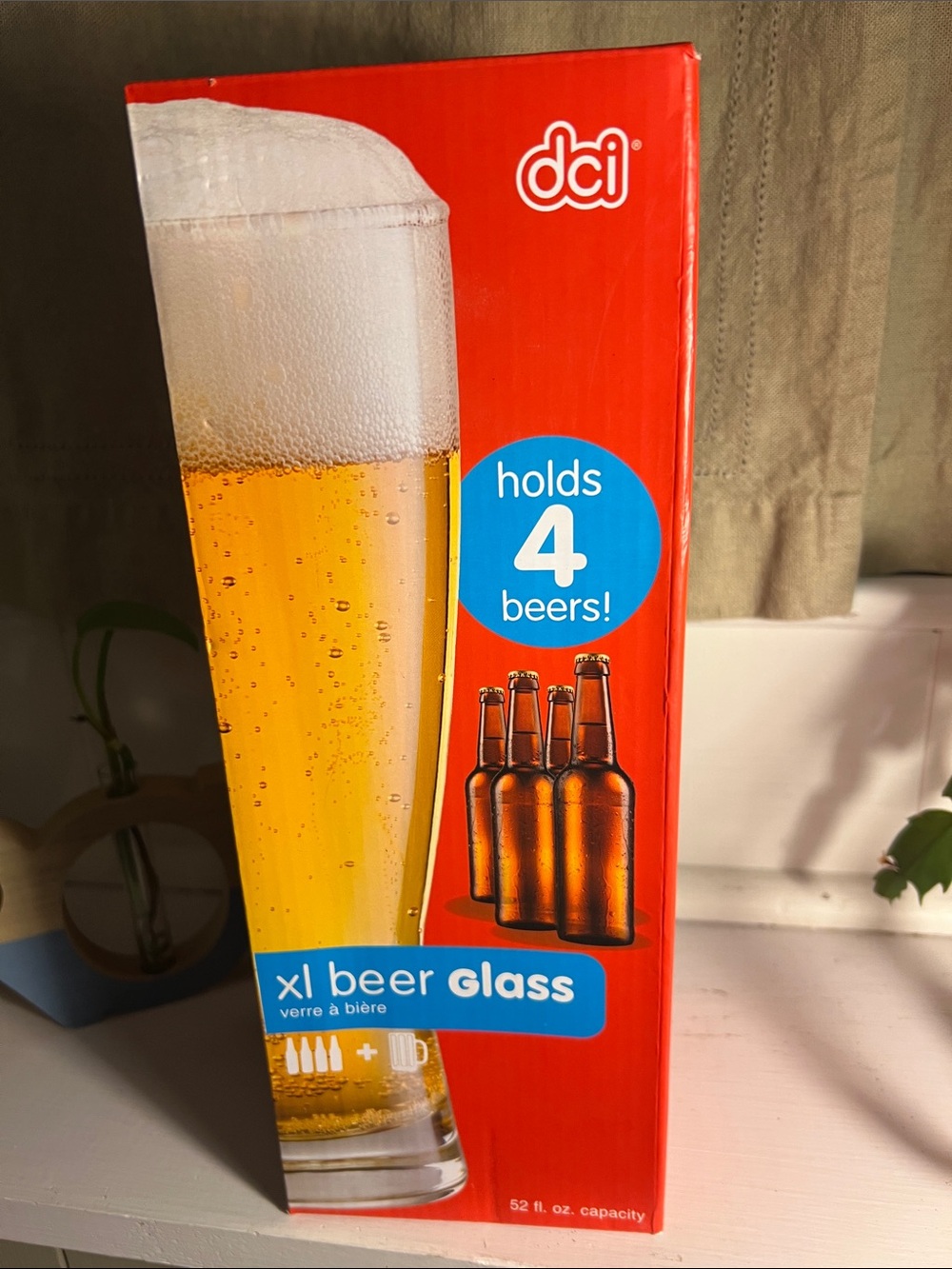 DCI XL Beer Glass- holds 52 fl. Ounces!